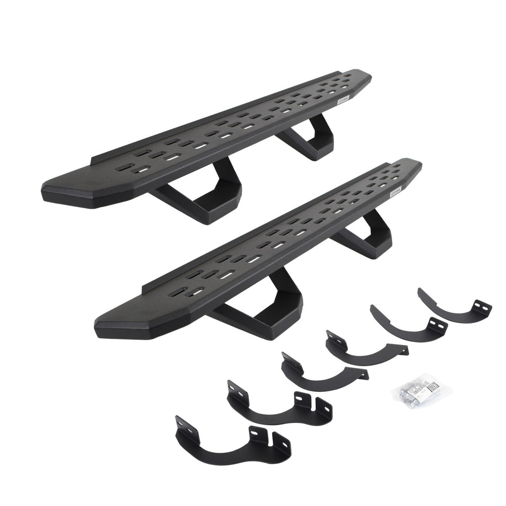 RB30 Running Boards with Mounting Brackets & 2 Pairs of Drops Steps Kit Textured Black 2014-2024 Toyota 4Runner Go Rhino