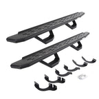 RB30 Running Boards with Mounting Brackets & 2 Pairs of Drops Steps Kit Protective Bedliner Coating 2014-2024 Toyota 4Runner Go Rhino