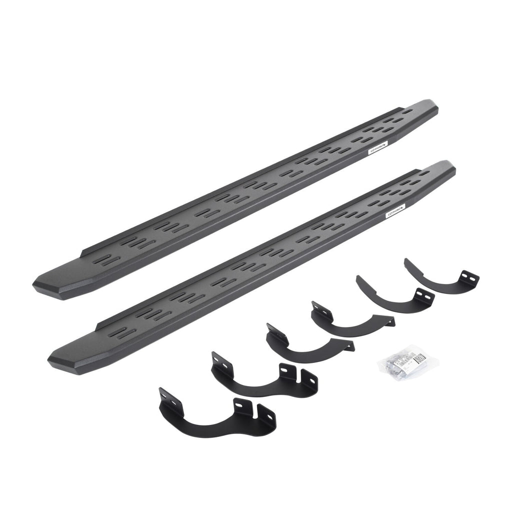 RB30 Running Boards with Mounting Bracket Kit Textured Black 2014-2024 Toyota 4Runner Go Rhino