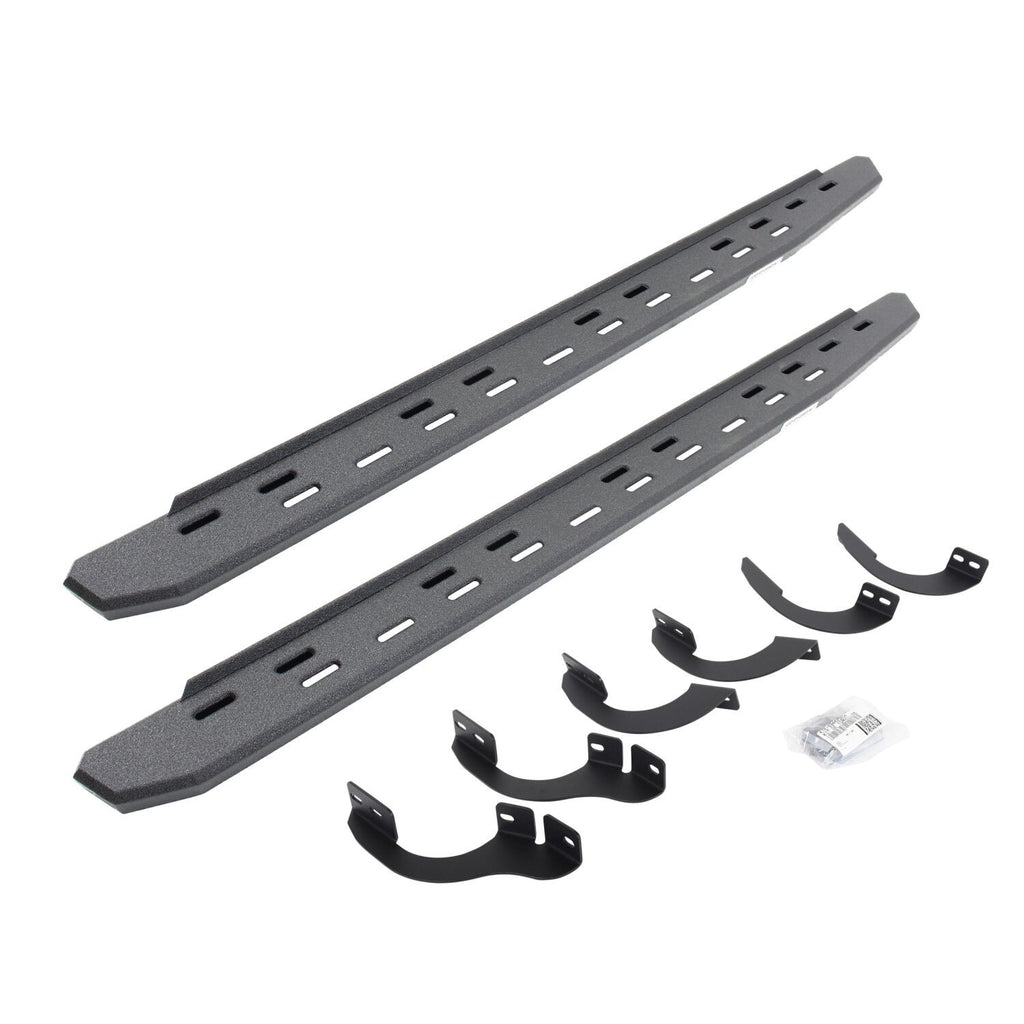 RB30 Slim Line Running Boards with Mounting Bracket Kit Protective Bedliner Coating 2014-2024 Toyota 4Runner Go Rhino