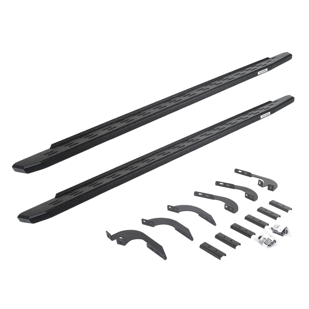 RB30 Running Boards with Mounting Bracket Kit Protective Bedliner Coating 2005-2023 Toyota Tacoma Go Rhino