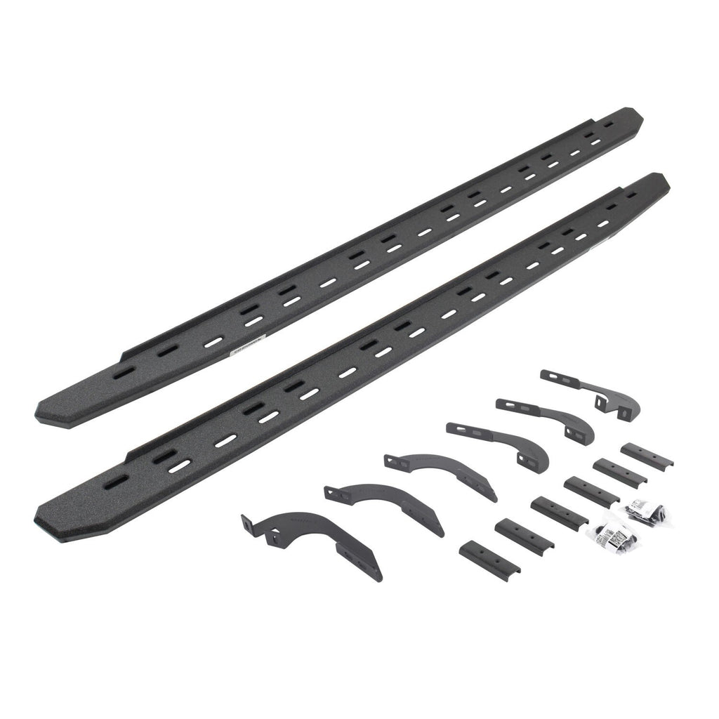 RB30 Slim Line Running Boards W/Bracket Kit Bedliner 2024-2026 Toyota Tacoma Go Rhino