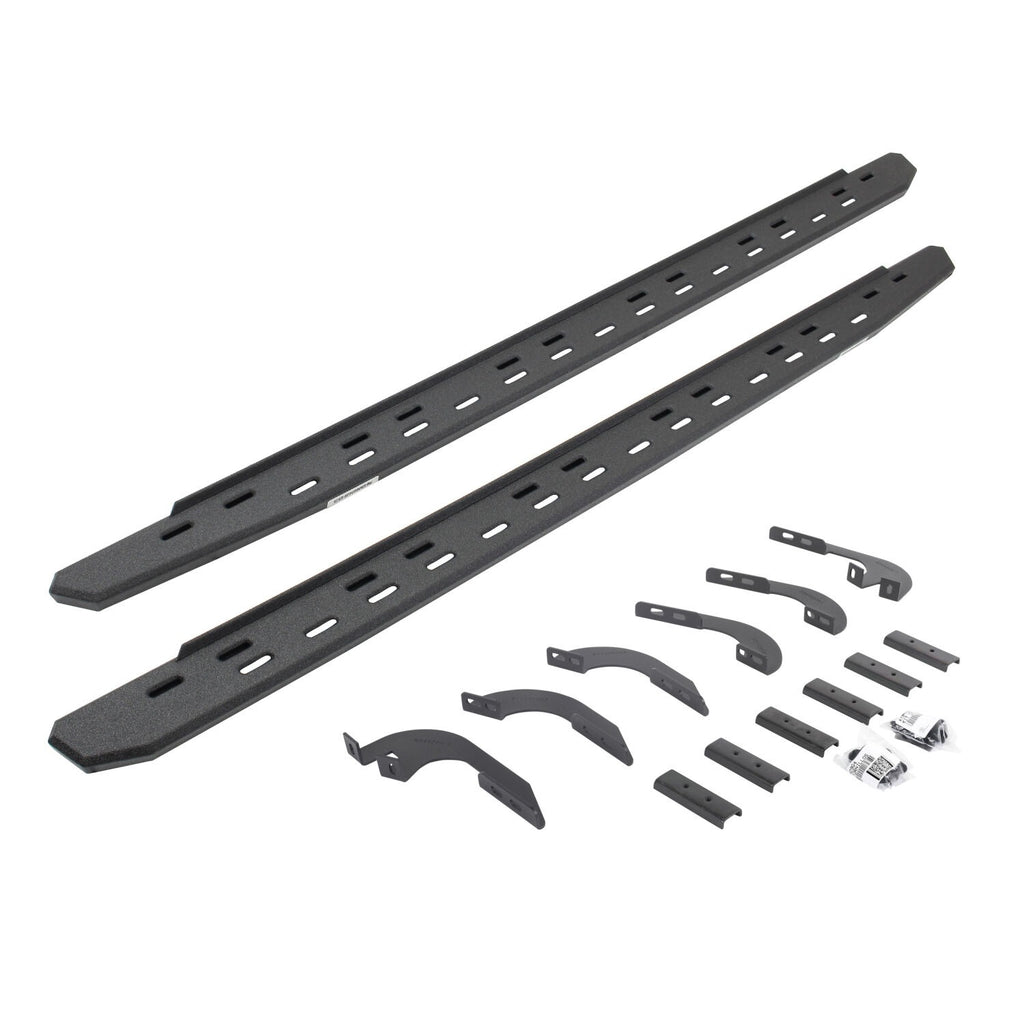 RB30 Slim Line Running Boards W/Bracket Kit Bedliner 2024-2025 Toyota Tacoma Go Rhino