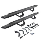 RB30 Running Boards with Mounting Brackets & 2 Pairs of Drops Steps Kit Textured Black 2022-2026 Toyota Tundra Go Rhino