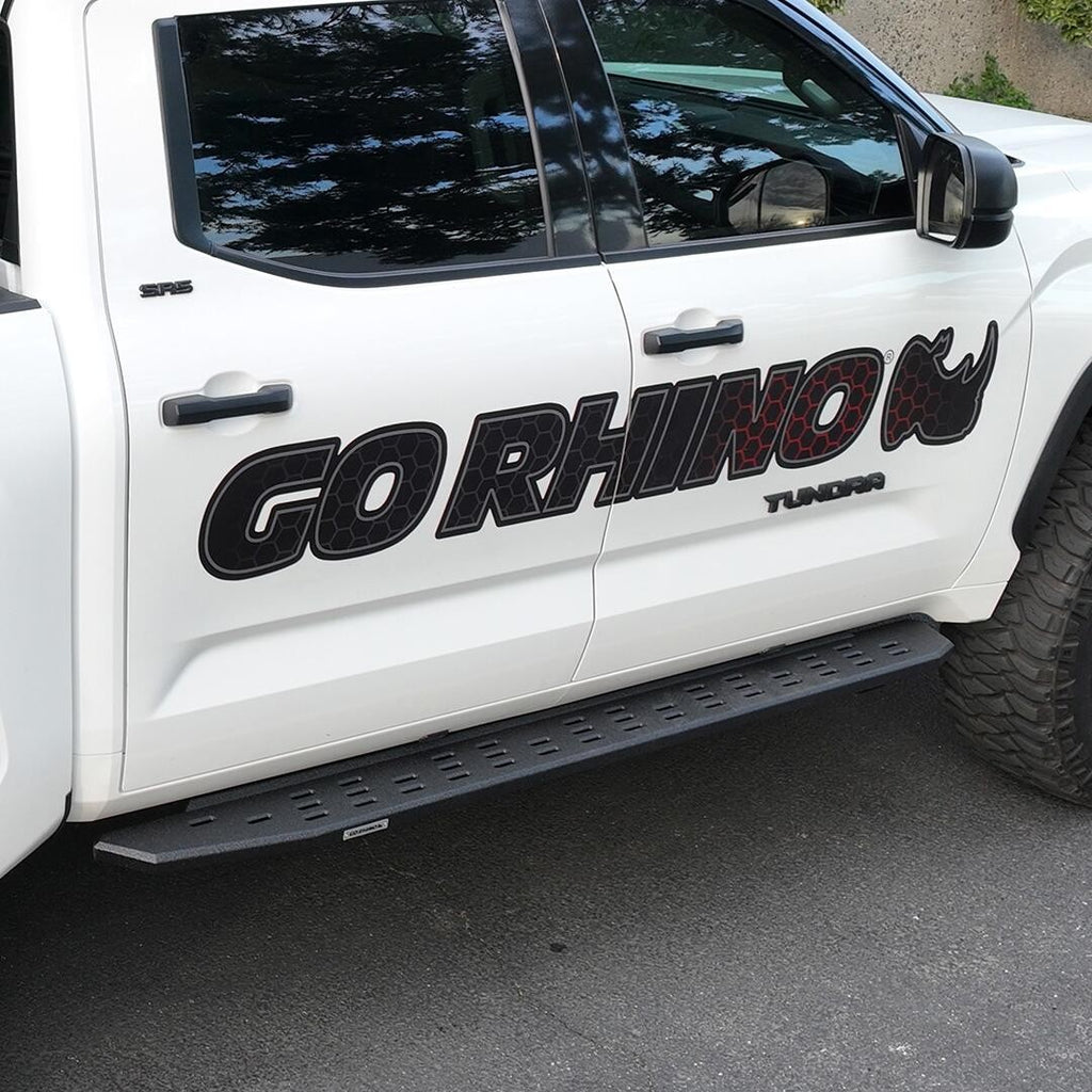 RB30 Running Boards with Mounting Bracket Kit Protective Bedliner Coating 2022-2025 Toyota Tundra Go Rhino
