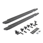 RB30 Running Boards with Mounting Brackets & 2 Pairs of Drops Steps Kit Protective Bedliner Coating For 2007-2018 Jeep Wrangler JK Go Rhino