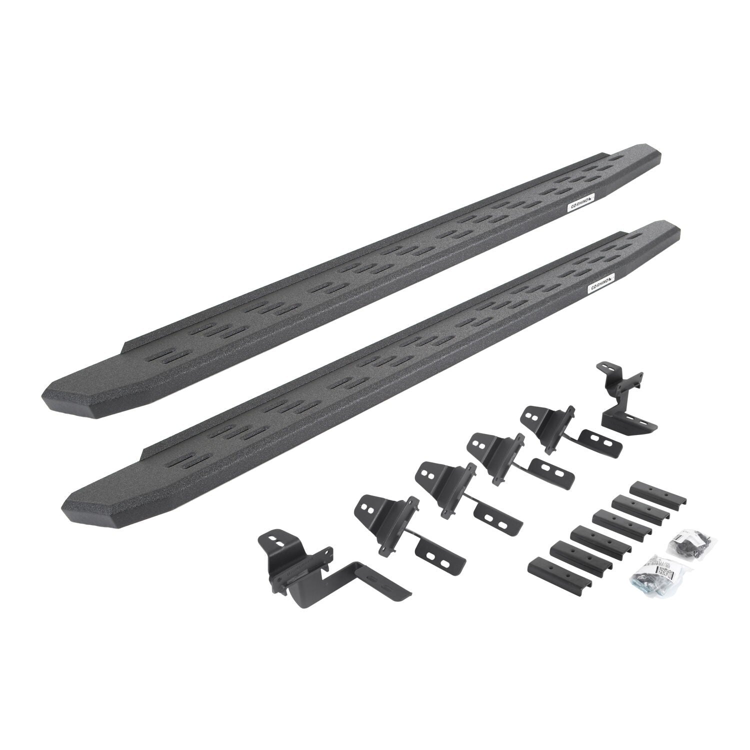 RB30 Running Boards with Mounting Bracket Kit Protective Bedliner Coating For 2007-2018 Jeep Wrangler JK 4 Door Go Rhino