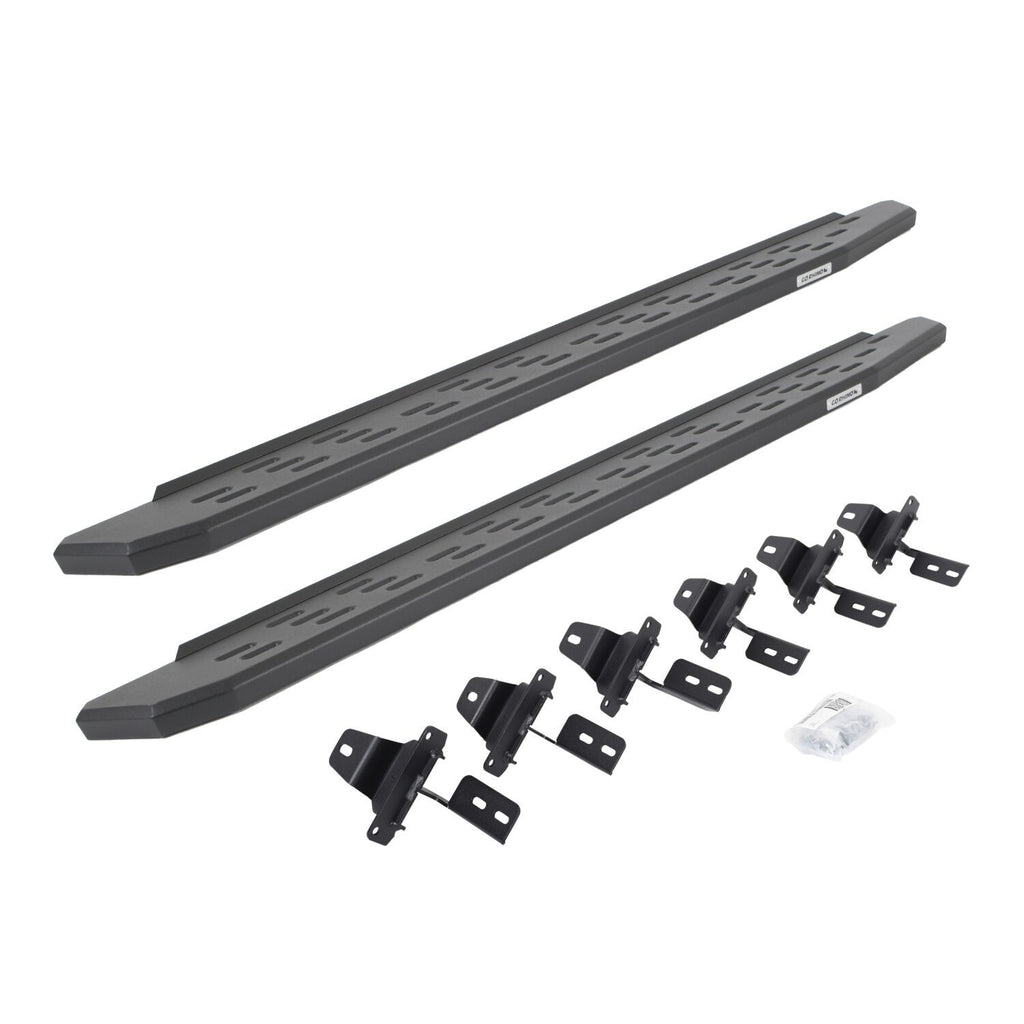 RB30 Running Boards with Mounting Bracket Kit Textured Black For 2018-2025 Jeep Wrangler JL 4 Door  Go Rhino