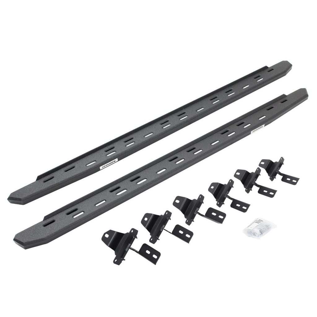 RB30 Slim Line 73 Inch Running Boards with Mounting Bracket Kit Protective Bedliner Coating For 2018-2025 Jeep Wrangler JL Go Rhino