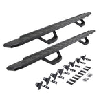 RB30 Running Boards with Mounting Brackets & 2 Pairs of Drops Steps Kit Protective Bedliner Coating 2020-2025 Jeep Gladiator Go Rhino