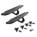 RB30 Running Boards with Mounting Brackets & 1 Pairs of Drops Steps Kit Protective Bedliner Coating For 2007-2018 Jeep Wrangler JK Go Rhino