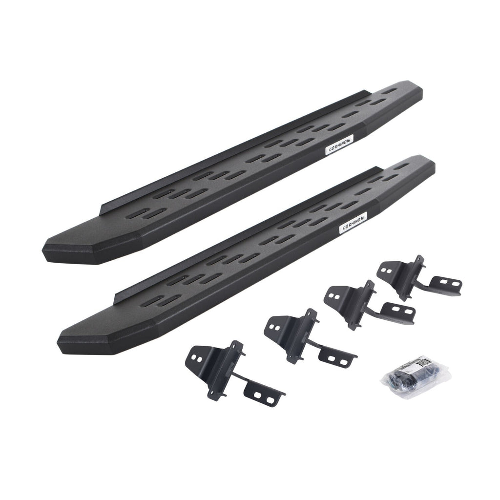 RB30 Running Boards with Mounting Bracket Kit Textured Black For 2007-2018 Jeep Wrangler JK 2 Door Go Rhino