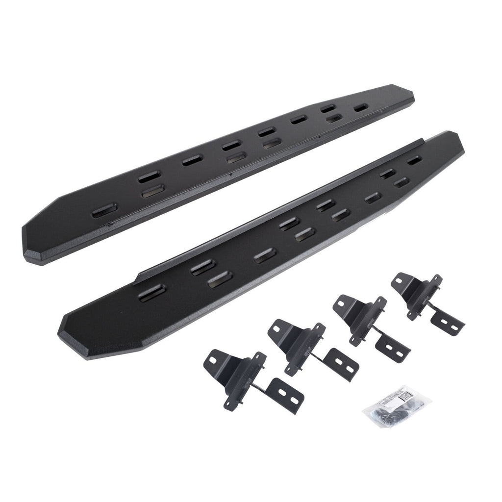 RB30 Slim Line Running Boards with Mounting Bracket Kit Textured Black For 2018-2025 Jeep Wrangler JL 2 Door Go Rhino