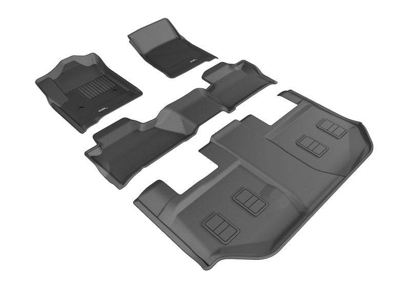 3D MAXpider 2015-2020 GMC Yukon Xl Kagu 1st & 2nd & 3rd Row Floormats - Black