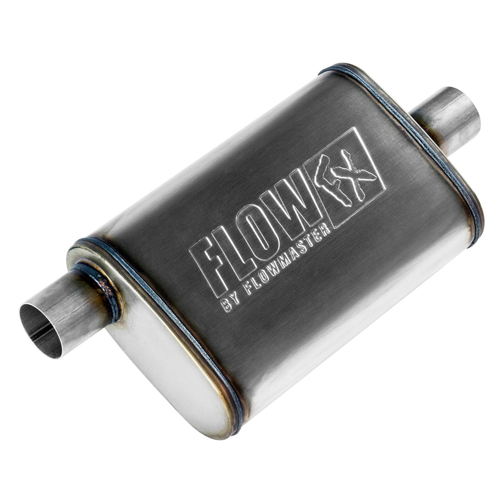 Flow Fx Muffler Flow Fx Muffler 2.25 Offset In/ 2.25 Center Out Moderate Sound Stainless Steel Flowmaster