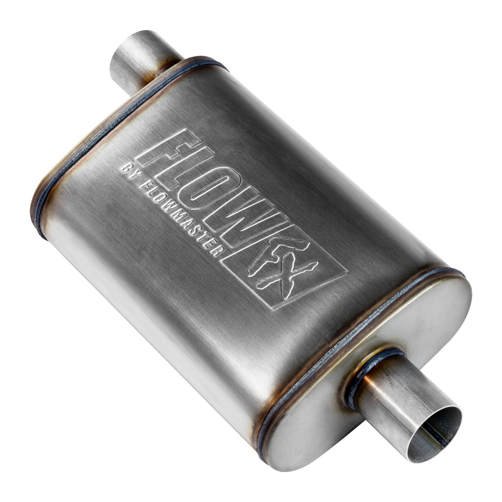 Flow Fx Muffler Flow Fx Muffler 2.25 Offset In/ 2.25 Center Out Moderate Sound Stainless Steel Flowmaster