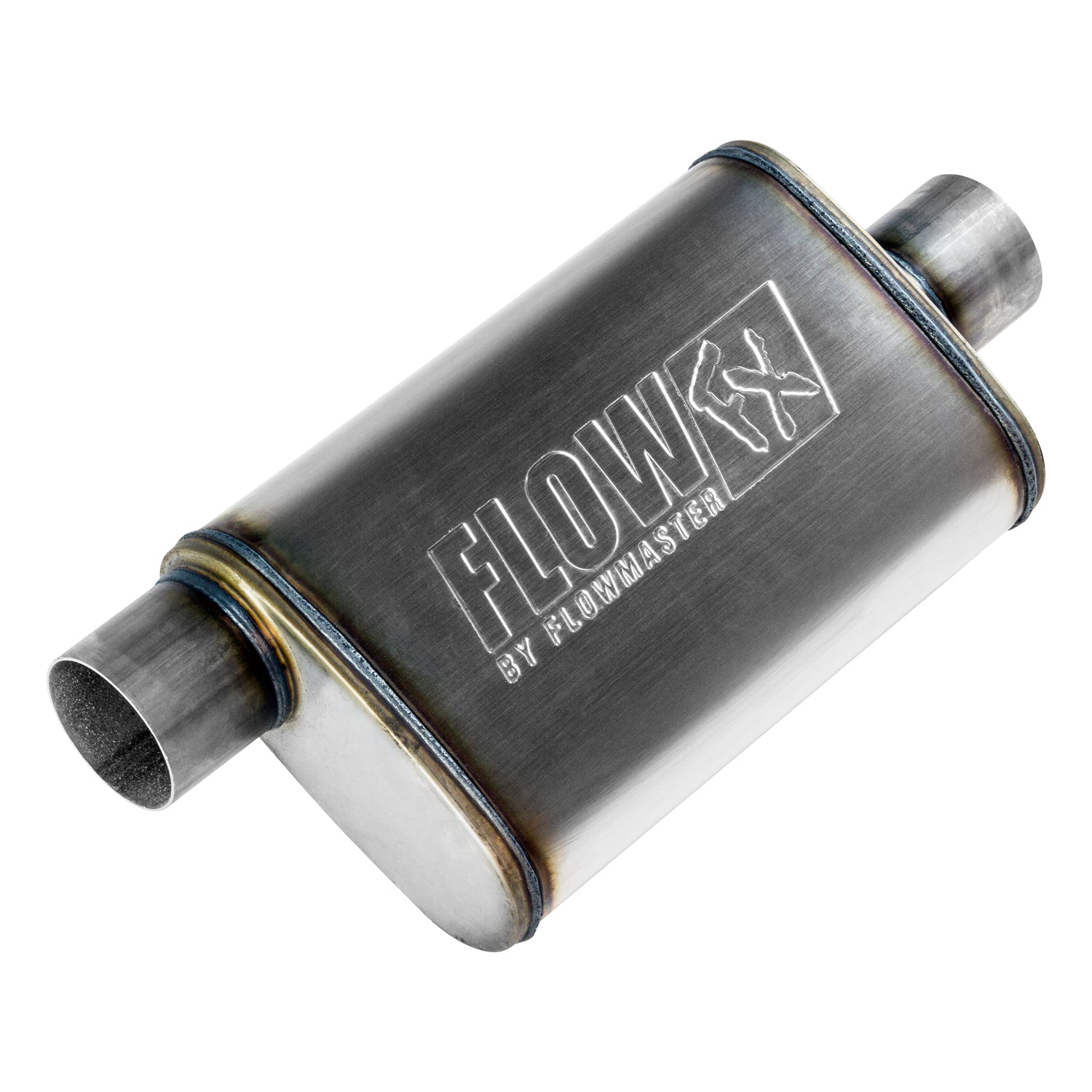 Flow Fx Muffler Flow Fx Muffler 3.00 Offset In/ 3.00 Center Out Moderate Sound Stainless Steel Flowmaster