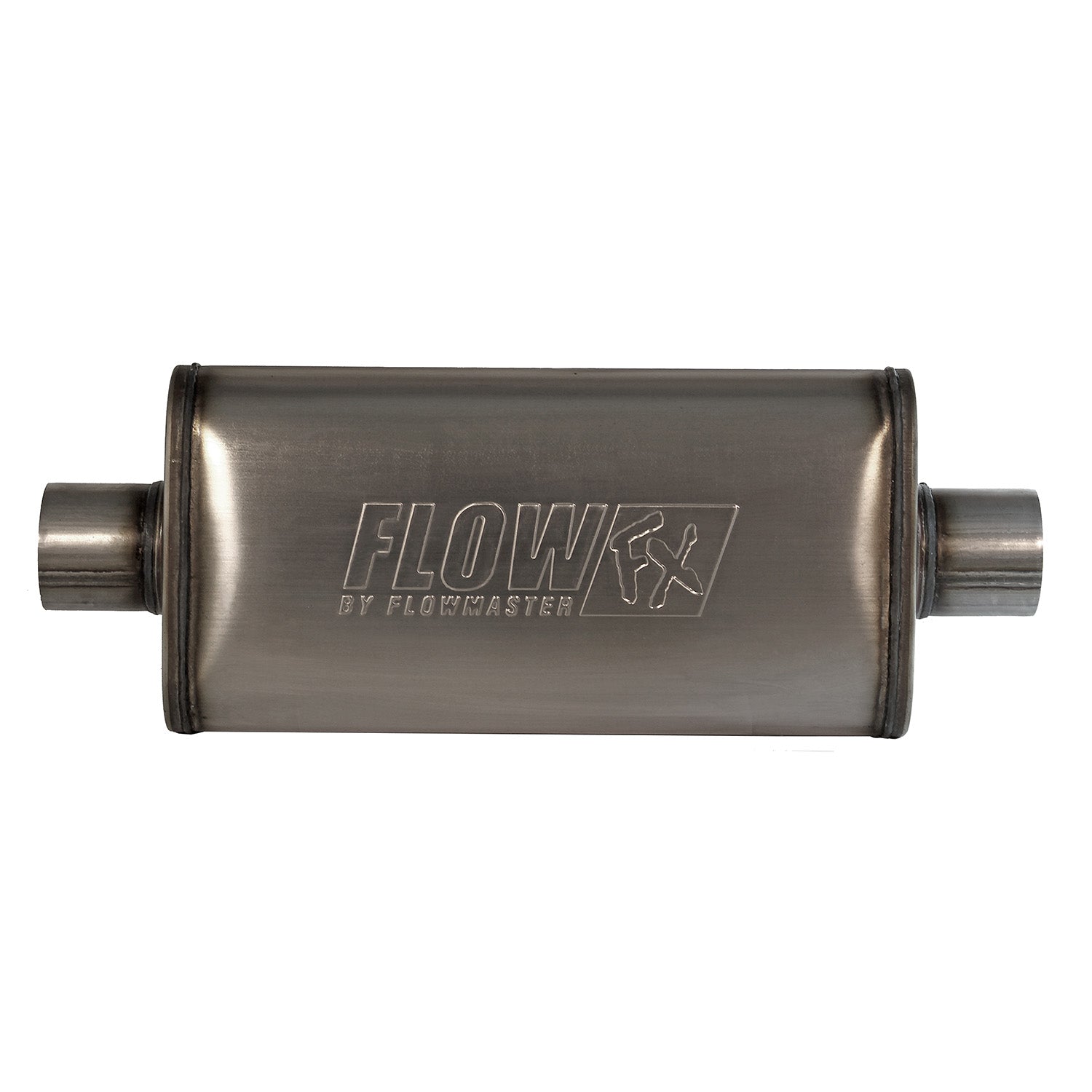 Flow Fx Muffler Flow Fx Muffler 3.00 Center In/3.00 Center Out Straight Through Performance Moderate Sound Stainless Steel Flowmaster