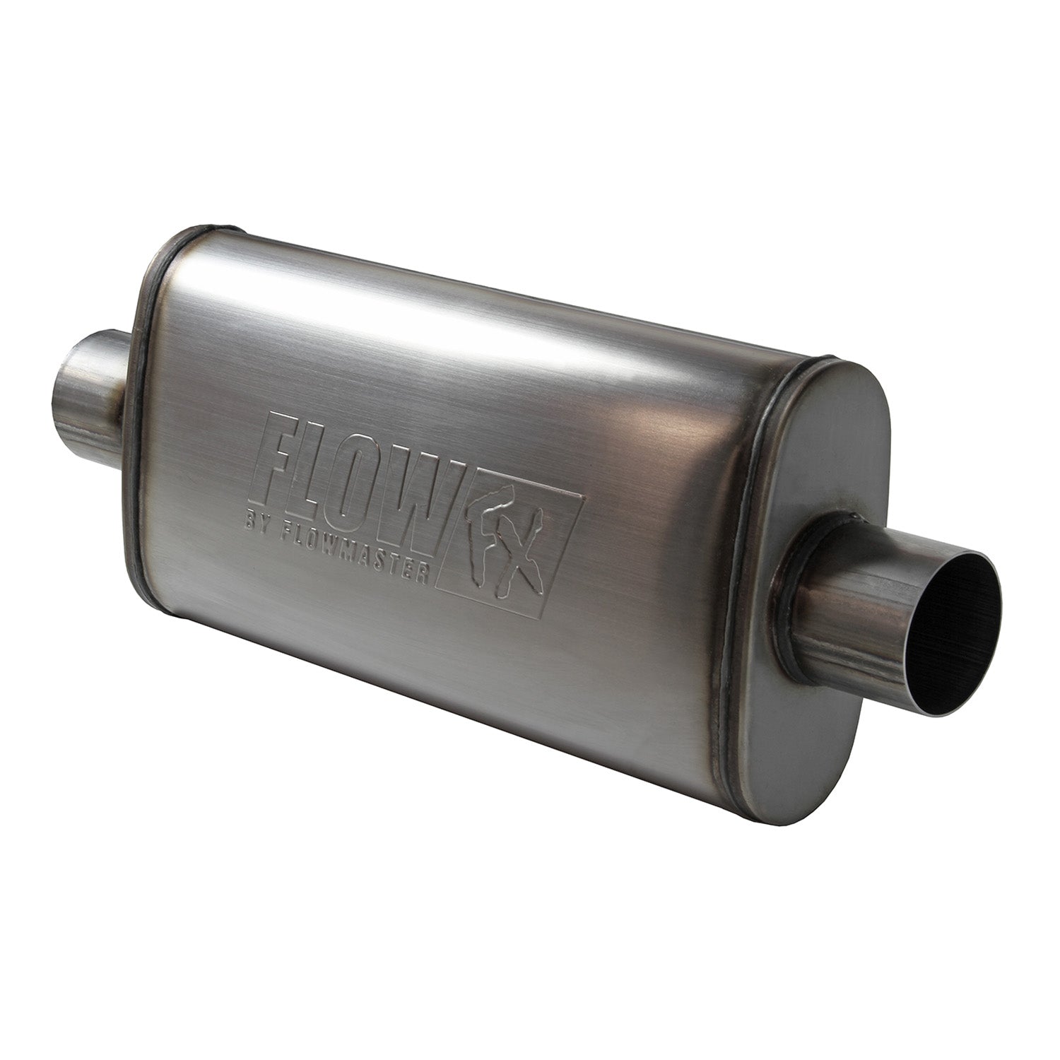 Flow Fx Muffler Flow Fx Muffler 3.00 Center In/3.00 Center Out Straight Through Performance Moderate Sound Stainless Steel Flowmaster