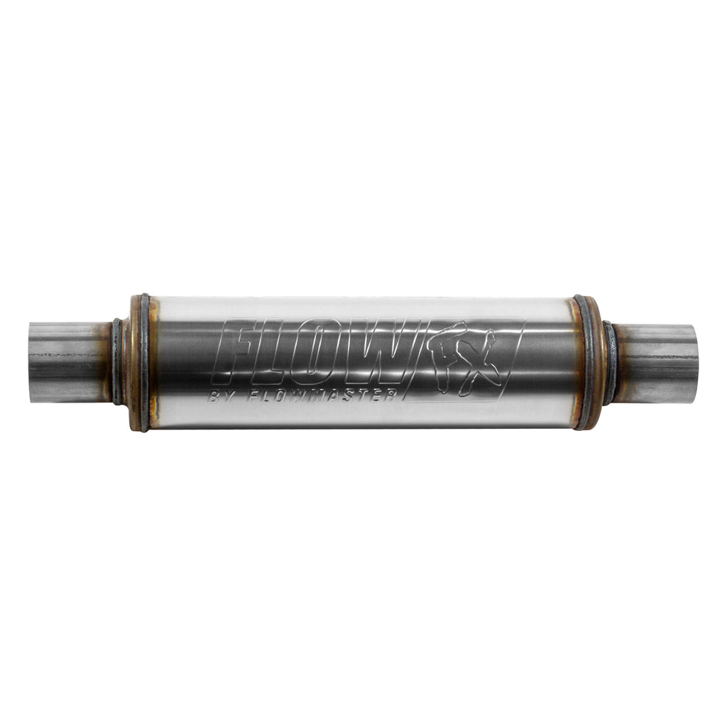 Flow Fx Muffler Flow Fx Muffler 2.25 In/Out Round Body Moderate Sound Stainless Steel Flowmaster