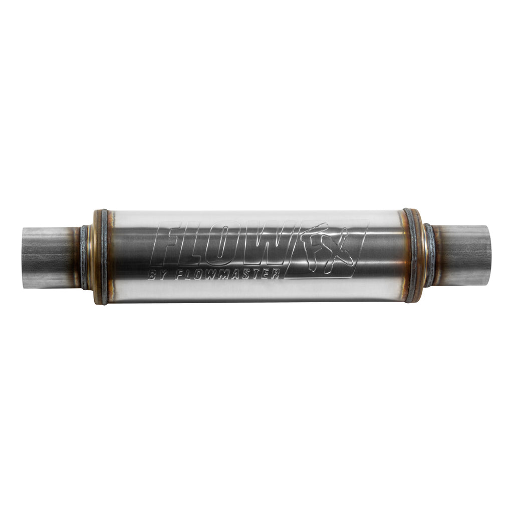 Flow Fx Muffler Flow Fx Muffler 2.50 In/Out Round Body Moderate Sound Stainless Steel Flowmaster