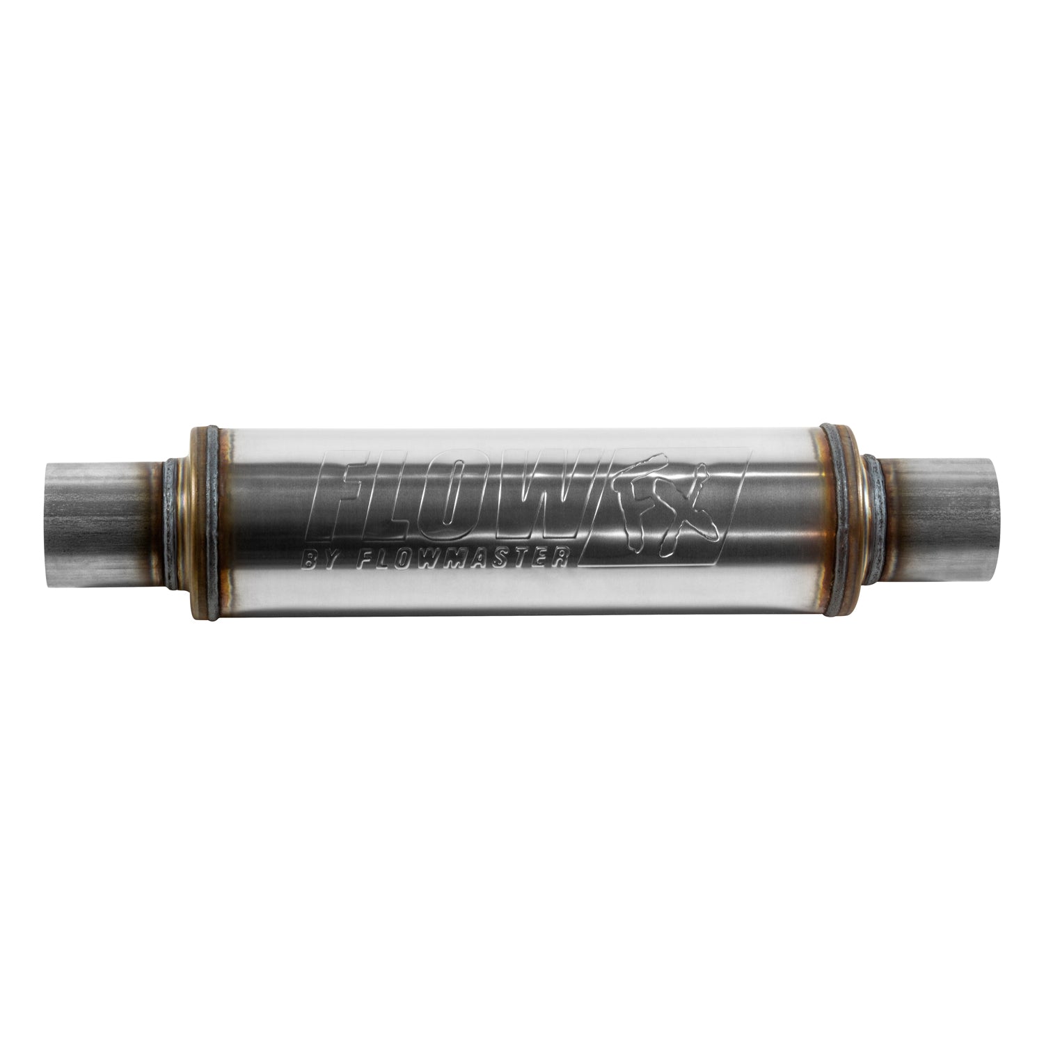 Flow Fx Muffler Flow Fx Muffler 2.50 In/Out Round Body Moderate Sound Stainless Steel Flowmaster
