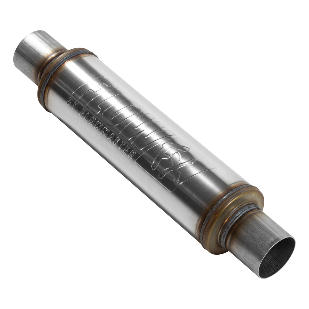 Flow Fx Muffler Flow Fx Muffler 2.50 In/Out Round Body Moderate Sound Stainless Steel Flowmaster