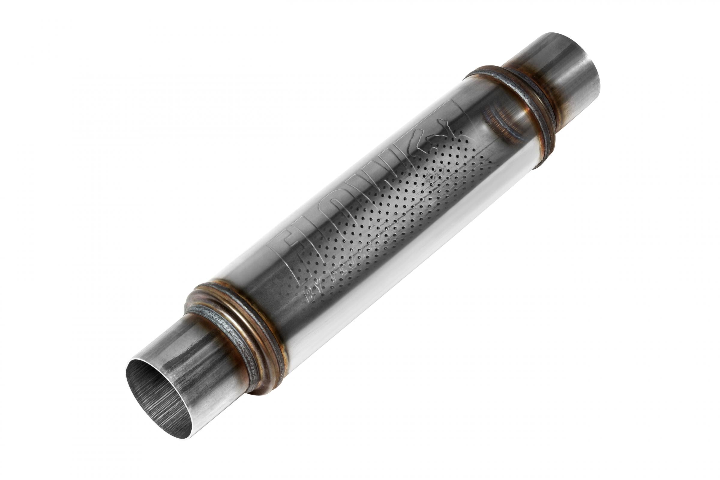 Flow Fx Muffler Flow Fx Muffler 2.50 In/Out Round Body Moderate Sound Stainless Steel Flowmaster