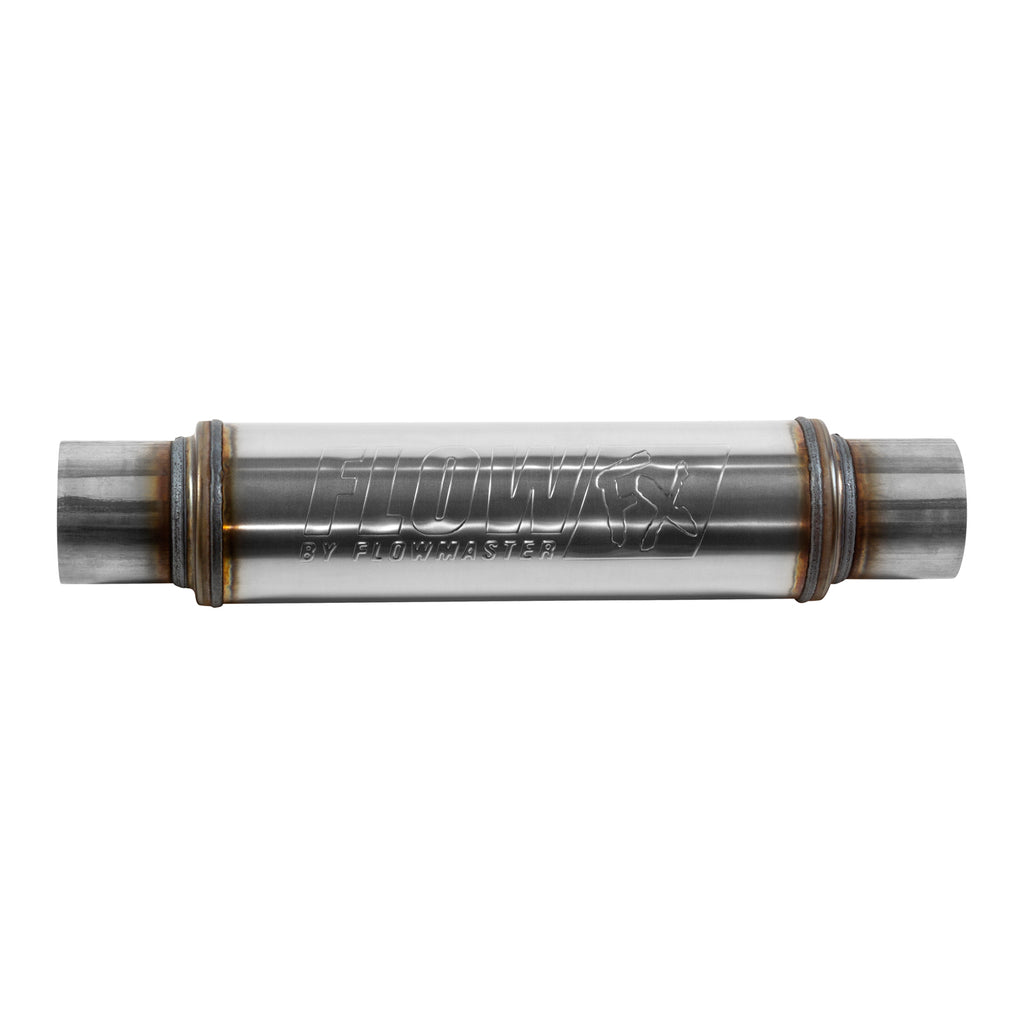 Flow Fx Muffler Flow Fx Muffler 3.00 In/Out Round Body Moderate Sound Stainless Steel Flowmaster