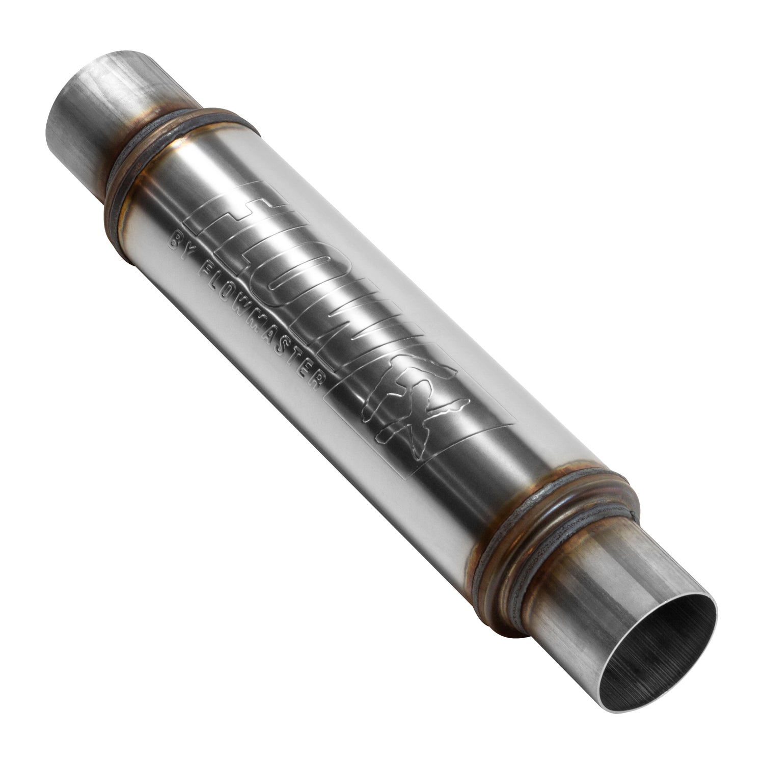 Flow Fx Muffler Flow Fx Muffler 3.00 In/Out Round Body Moderate Sound Stainless Steel Flowmaster