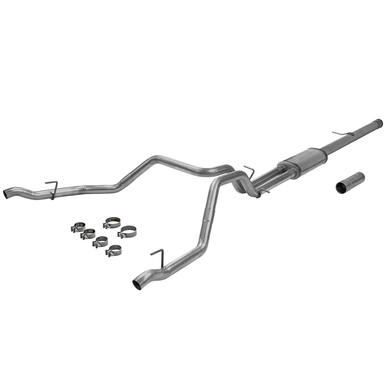 Flow Fx Cat-Back Exhaust System Fits 2019-2023 Silverado/Sierra 1500 6.2L V8 Flow Fx 3.5 Inch To Dual 2.5 Inch Cat-Back, Dual Rear Exit, Stainless Steel Exhaust System Flowmaster