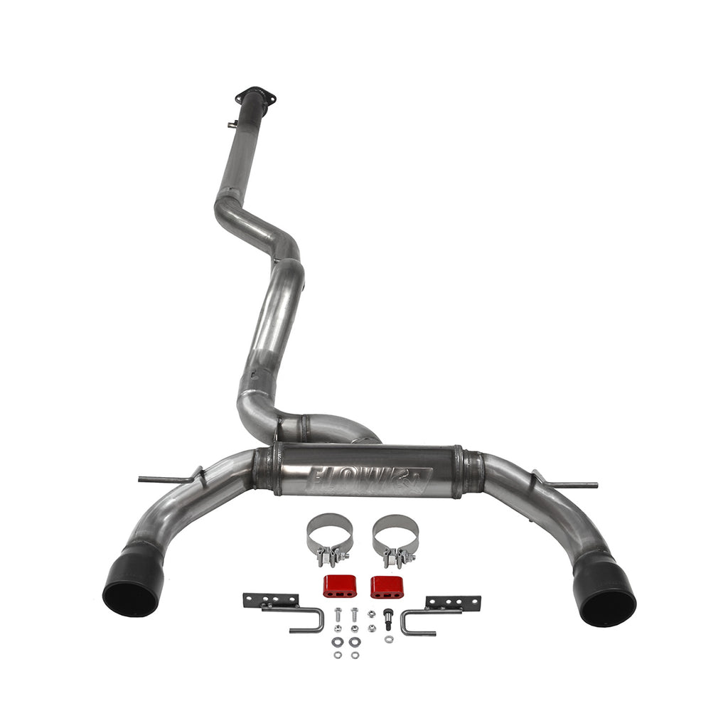 Flow Fx Cat-Back Exhaust System Fits 2021-2025 Ford Bronco 2.3/2.7-Liter, Flow Fx Cat-Back 3.00-Inch Stainless Steel Exhaust System, 4.00-Inch Black Ceramic-Coated Tips, Dual Out Rear Exit, 2 Door Models Flowmaster