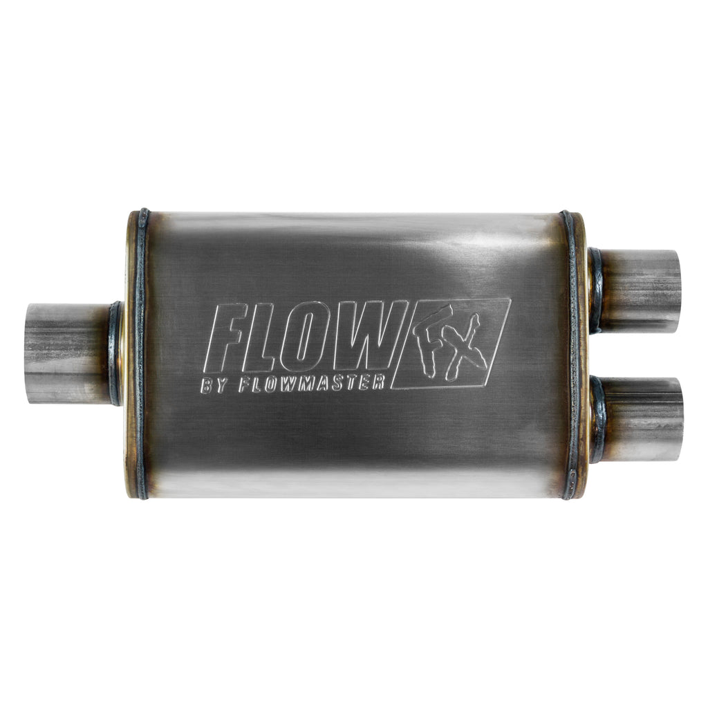 Flow Fx Muffler Flow Fx Muffler 3.00 Center In/ 2.50 Dual Out Moderate Sound Stainless Steel Flowmaster