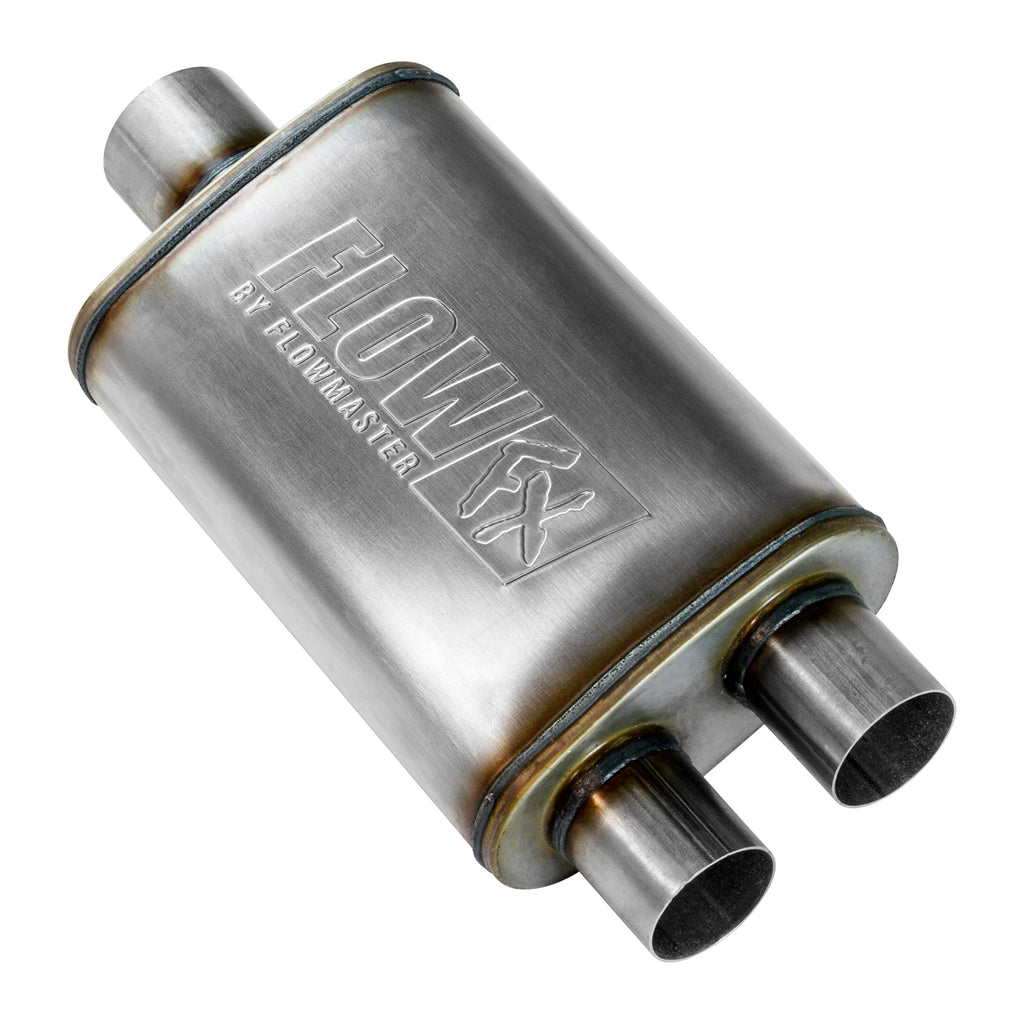 Flow Fx Muffler Flow Fx Muffler 3.00 Center In/ 2.50 Dual Out Moderate Sound Stainless Steel Flowmaster