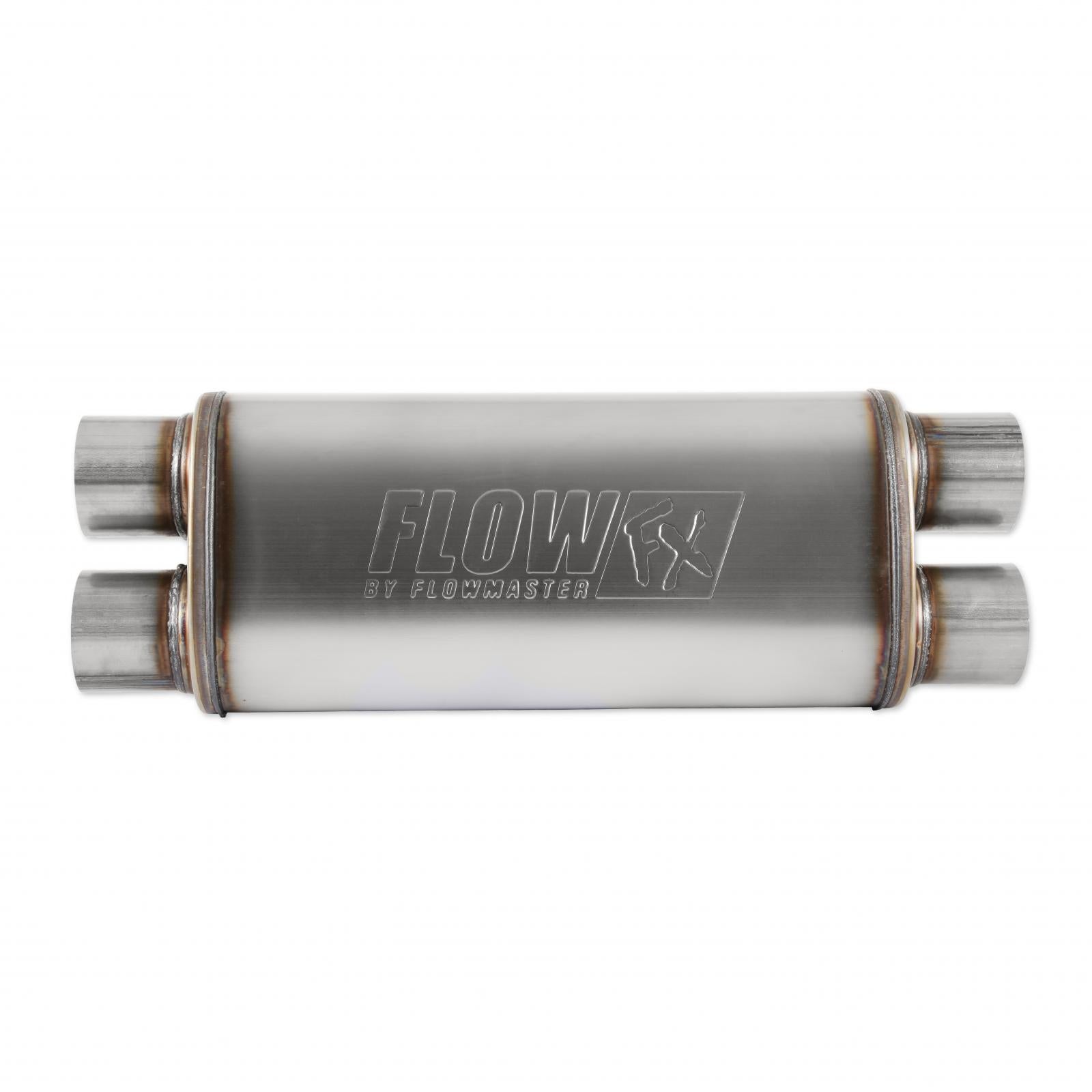 Flow Fx Muffler Flow Fx Muffler 3.00 Dual In/3.00 Dual Out Straight Through Performance Moderate Sound Stainless Steel Flowmaster