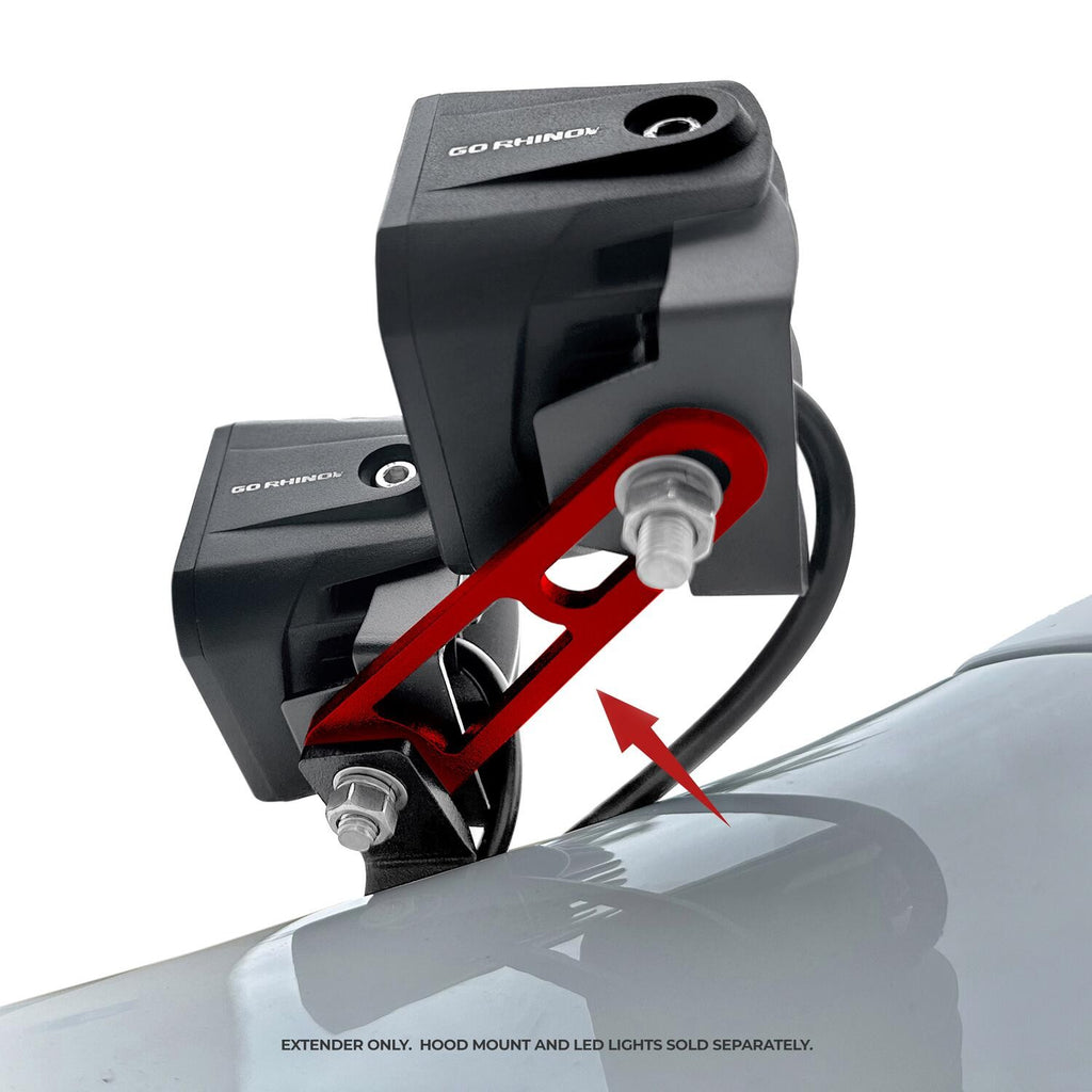 XE Hood Mounts Dogbone Bracket Textured Black 2010-2025 Lexus, Toyota, RAM Go Rhino