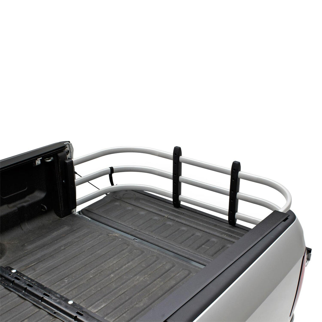 Silver BedXtender HD Tailgate Bed Extender Max Truck Bed Extender 19-26 Silverado/Sierra 1500 22 Silverado LTD/Sierra Limited 20-26 Silverado/Sierra 2500/3500 Excl models with Multipro Tailgate Standard Bed AMP Research