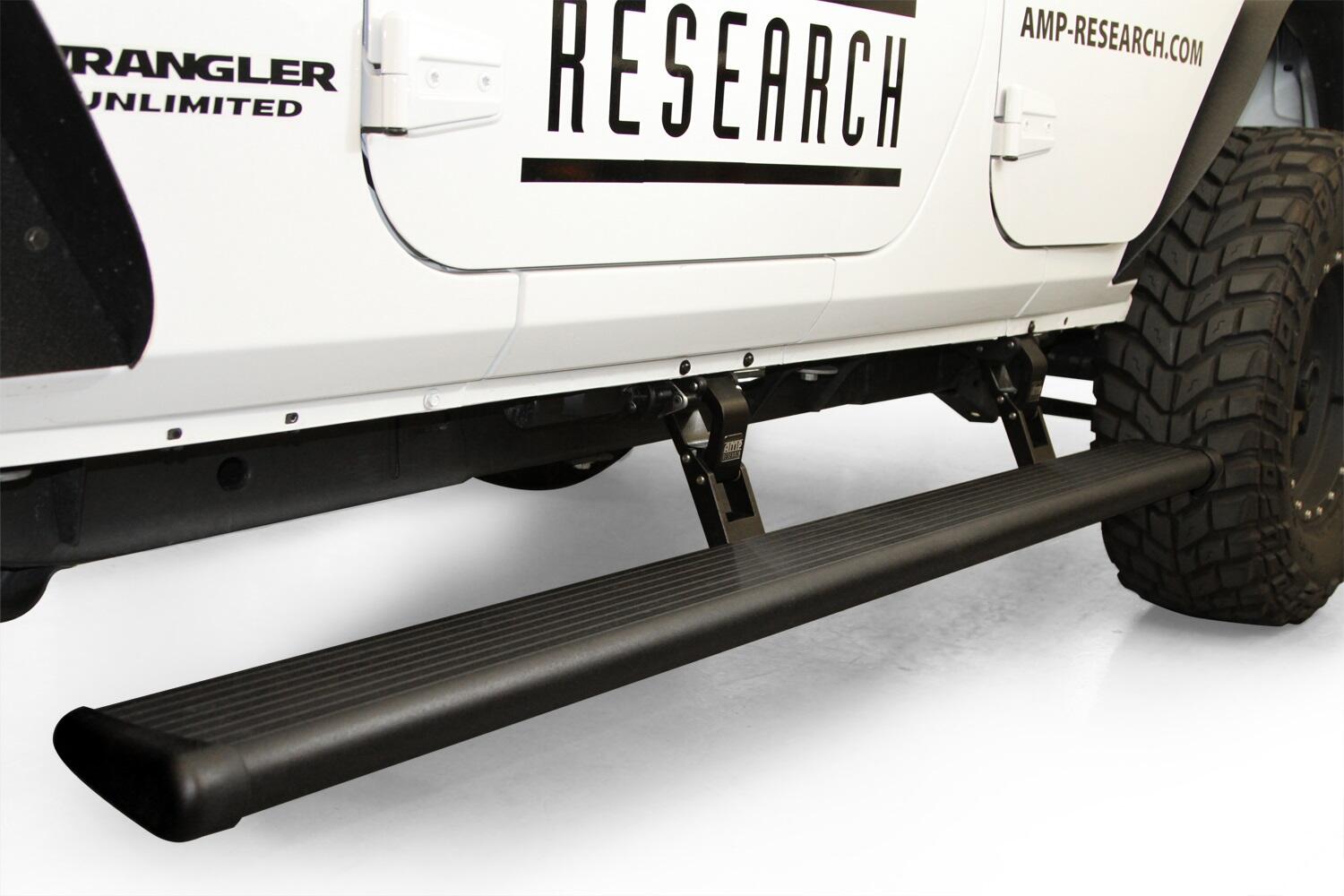PowerStep Electric Running Boards For 2007-2017 Jeep Wrangler JK Unlimited 4-Door AMP Research