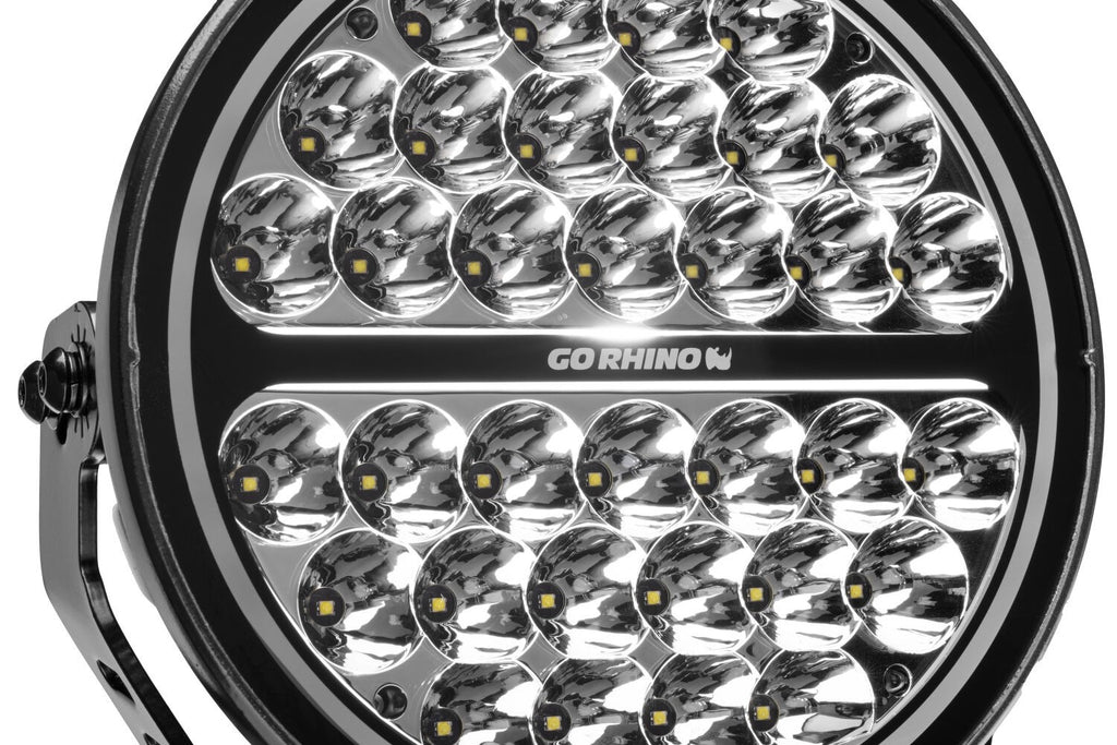 Go Rhino Blackout Series Lights 9 Inch Round Single LED Spot Light Kit W/Daytime Running Lights Black 2026-2026 Chevrolet Suburban 2026-2026 Chevrolet Tahoe Go Rhino