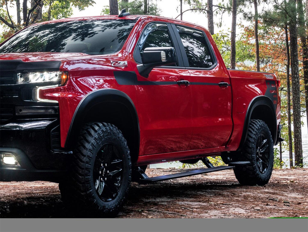 PowerStep Electric Running Boards Plug N Play System For 2014-2018 Silverado/Sierra 1500 (Incl 2019 Silverado LD/Sierra Limited) 2015-2019 Silverado/Sierra 2500/3500 (Excludes Diesel) Double and Crew Cab AMP Research