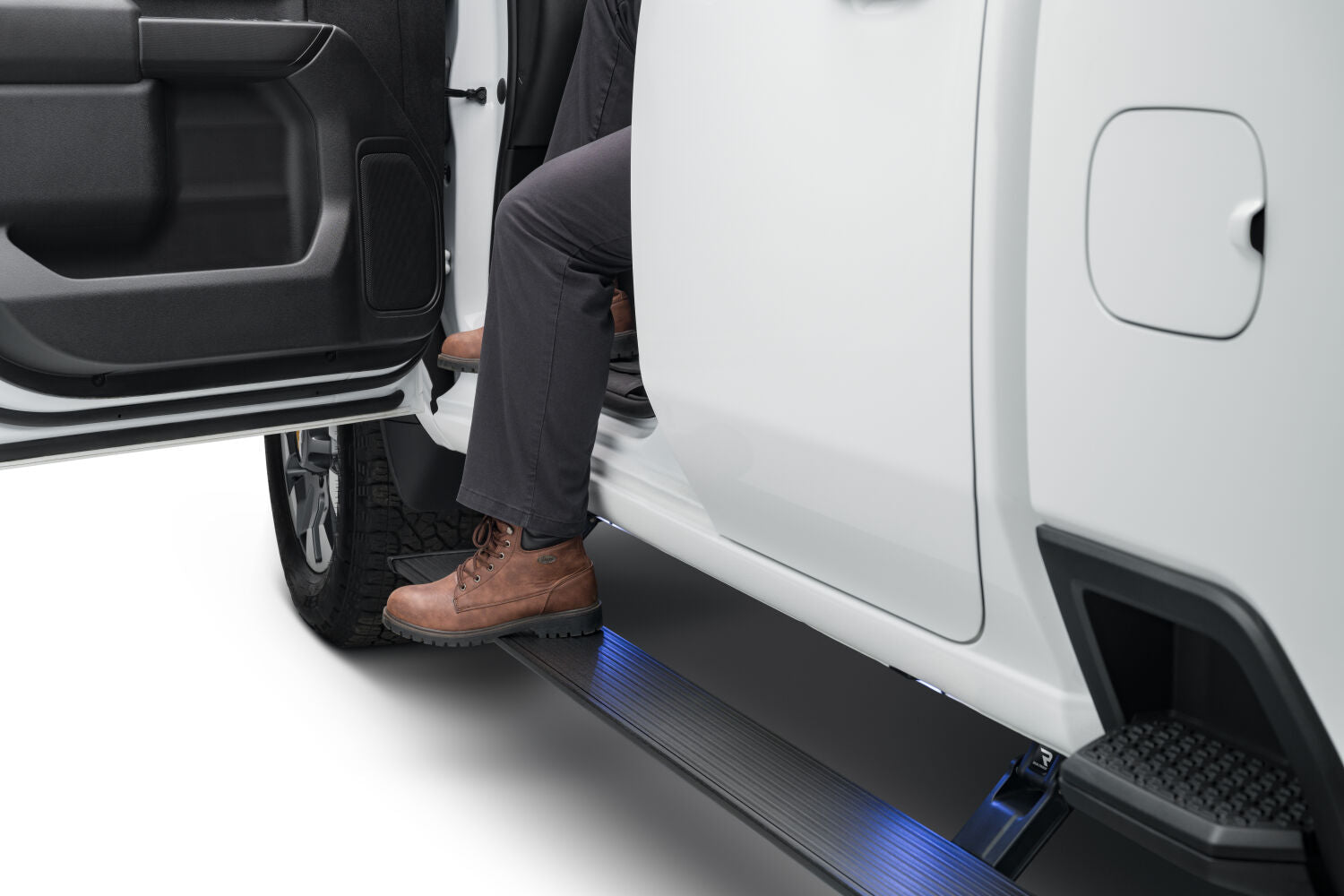PowerStep Running Boards Plug N Play System For 2018 Ford Expedition Excludes Max models Gas Only AMP Research