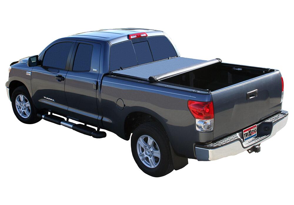 Deuce Tonneau Cover Black 2022-2026 Toyota Tundra 6 Foot 7 Inch Bed with Deck Rail System Truxedo