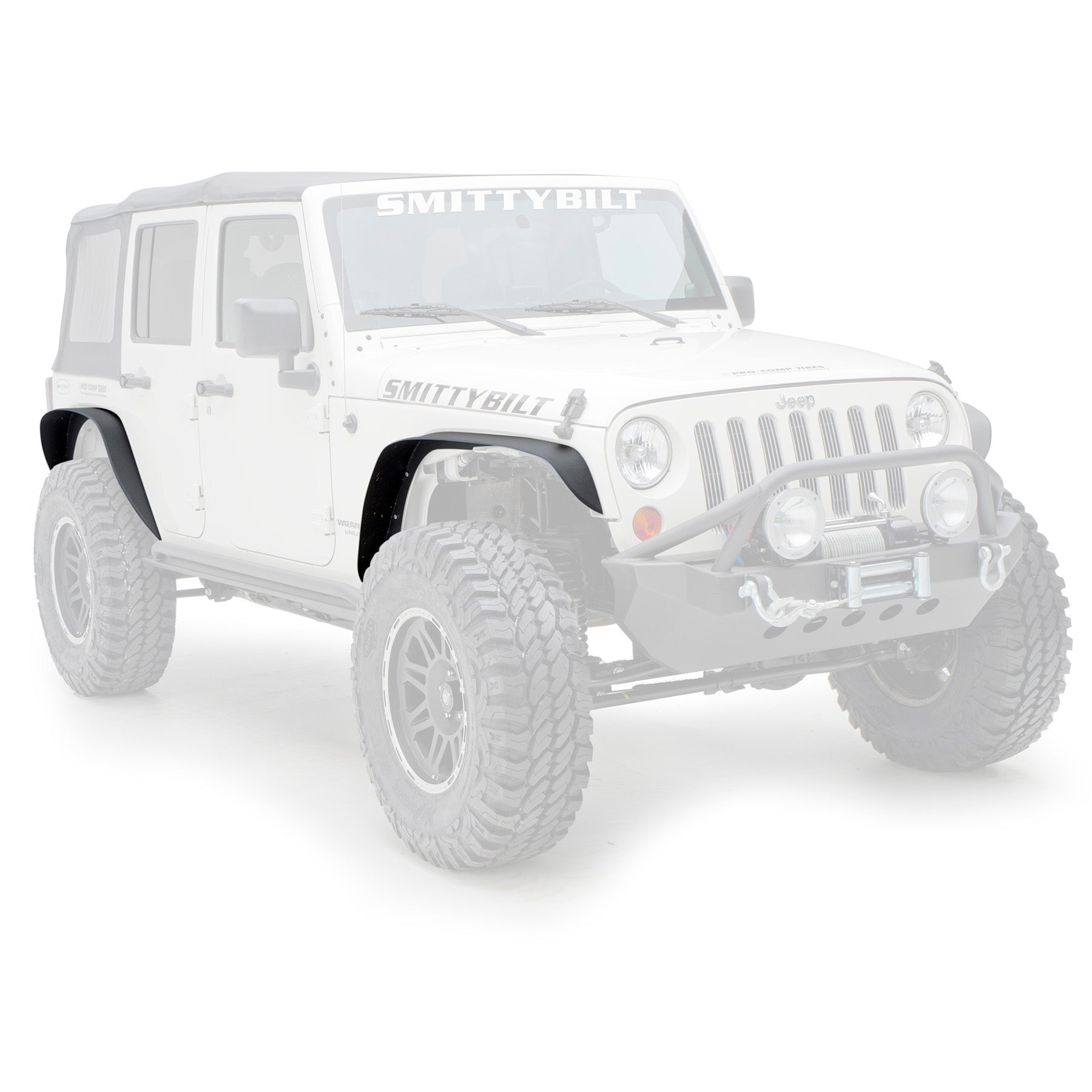 XRC Fender Flares Set Of 4  07-18 Wrangler JK Black Textured Smittybilt