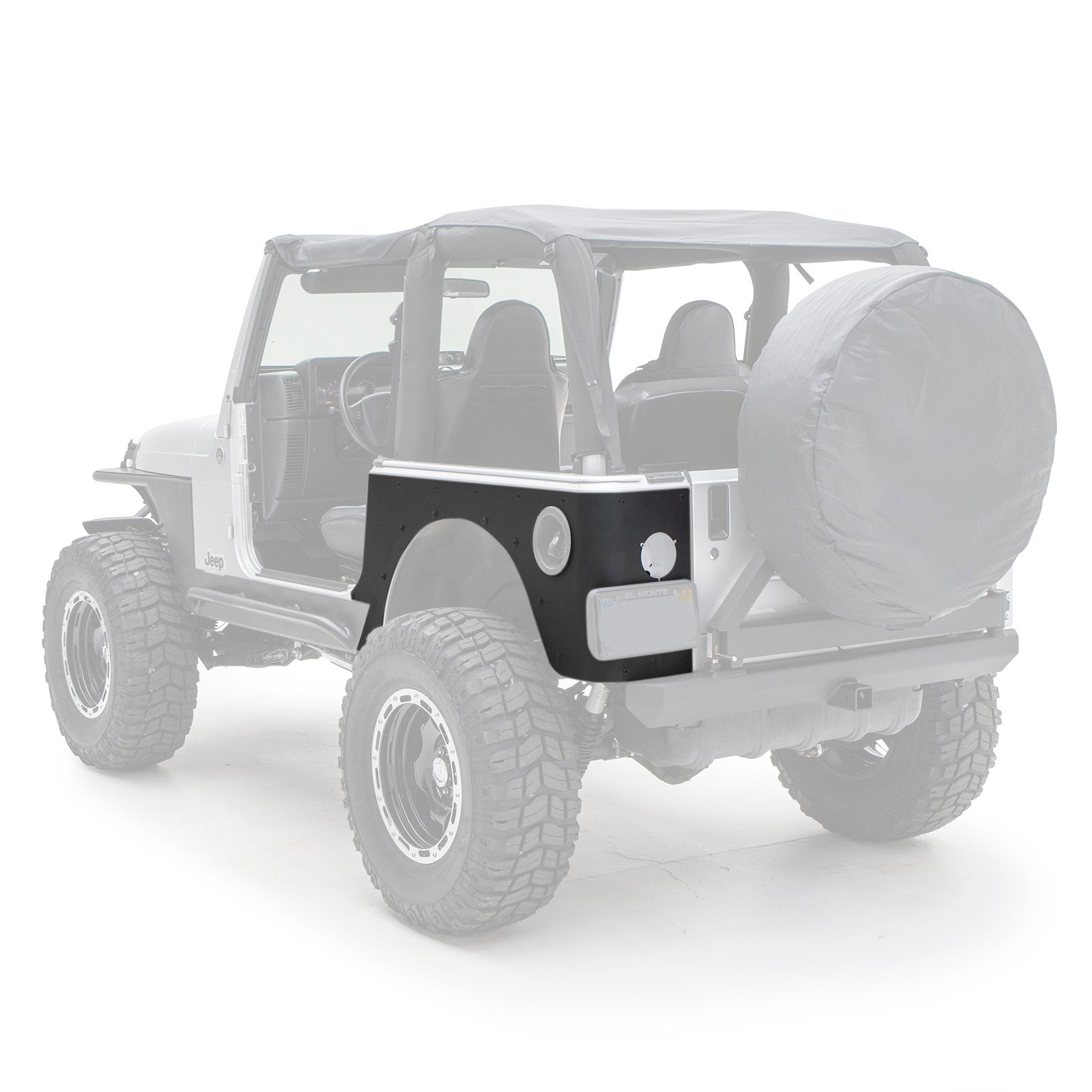 XRC Rear Corner Guards Black Textured 97-06 Wrangler TJ/LJ 2 Door Smittybilt