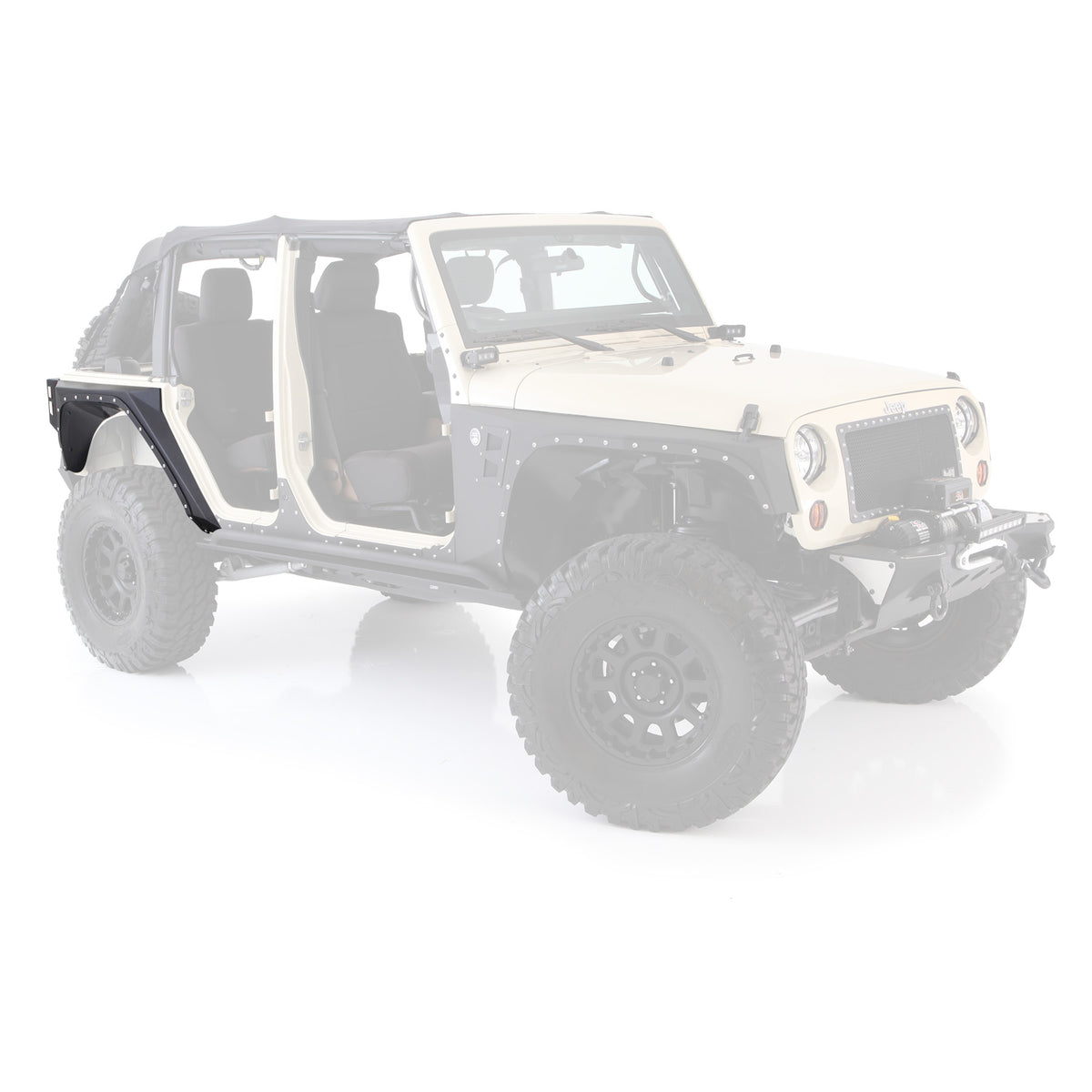 XRC Rear Corner Guards Black Textured 07-18 Wrangler JK 4 Door Smittybilt