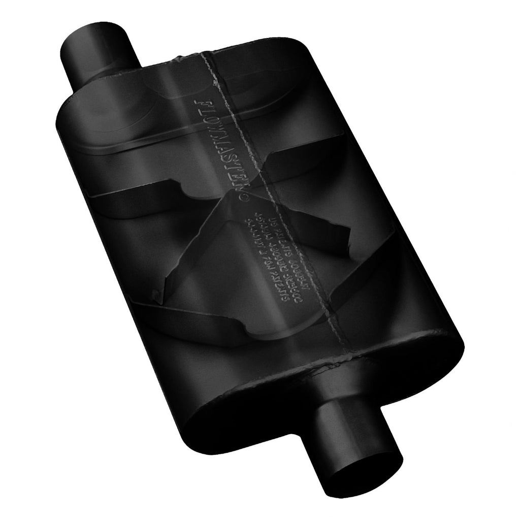 40 Series Chambered Muffler 40 Series Stainless Steel 2.25 Offset In 2.25 Center Out Aggressive Sound Flowmaster