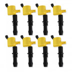Ignition Upgrade Kit- 2004-2008 Ford 4.6L/5.4L/6.8L 3-Valve, Yellow 8-Pack Includes 8-Pack Of Hp Copper Spark Plugs (P/N 8160) & 8-Pack Of Ignition Coil (P/N 140033-8) ACCEL