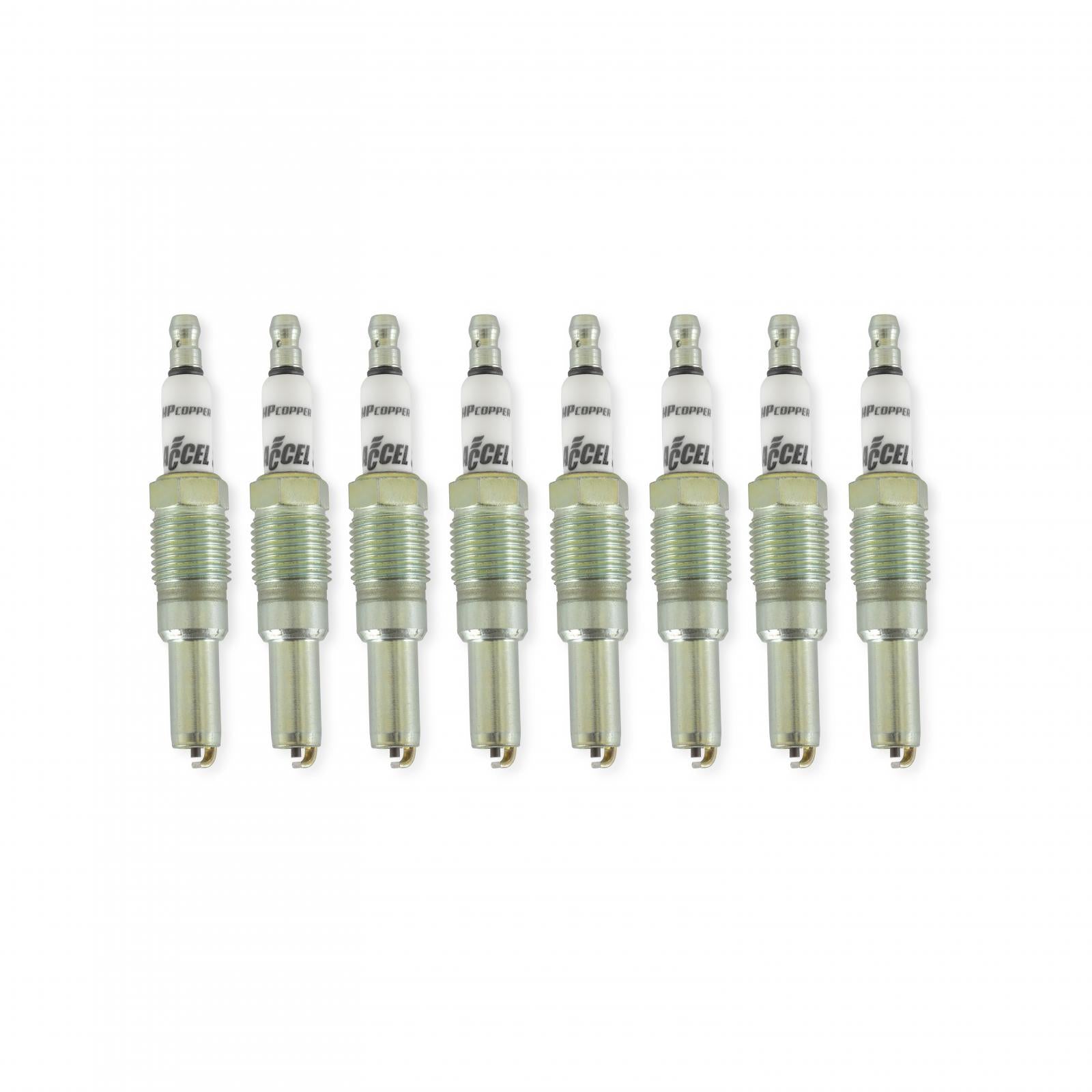 Ignition Upgrade Kit- 2004-2008 Ford 4.6L/5.4L/6.8L 3-Valve, Yellow 8-Pack Includes 8-Pack Of Hp Copper Spark Plugs (P/N 8160) & 8-Pack Of Ignition Coil (P/N 140033-8) ACCEL