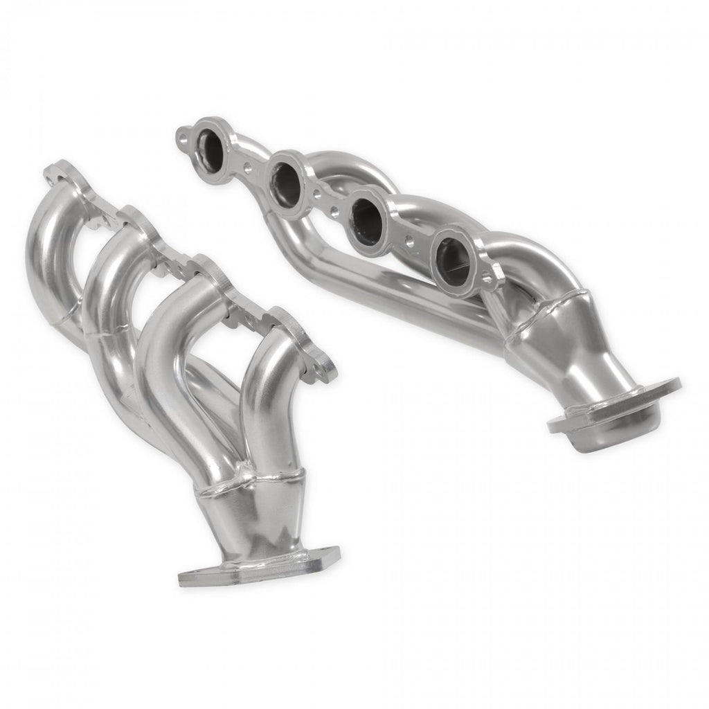 Scavenger Series Elite Header Shorty Header For 2002-2013 GM Truck/Suv 4.8L/5.3L V8, 1-5/8 Inch Primary, 16 Gauge, 3/8 Inch Flange Silver Ceramic, 409S Stainless SteelFlowmaster