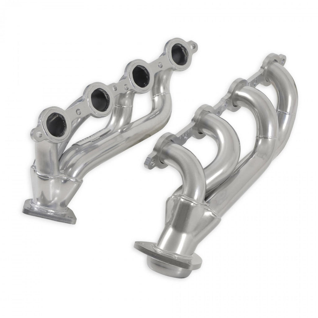 Scavenger Series Elite Header Shorty Header For 2002-2013 GM Truck/Suv 4.8L/5.3L V8, 1-5/8 Inch Primary, 16 Gauge, 3/8 Inch Flange Silver Ceramic, 409S Stainless SteelFlowmaster